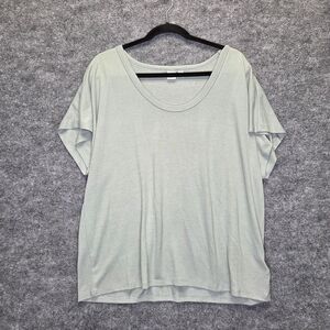 Gap Shirt Womens Large Green Scoop Neck Dolman Short Sleeve Soft Stretch Knit